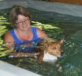 Shane in the pool with Cindy