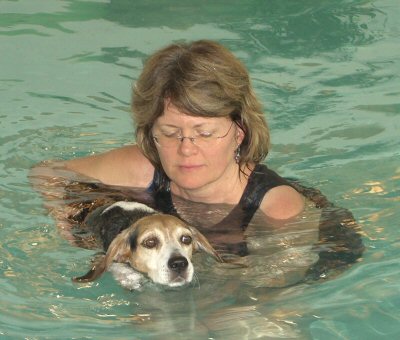 Lucy in the pool